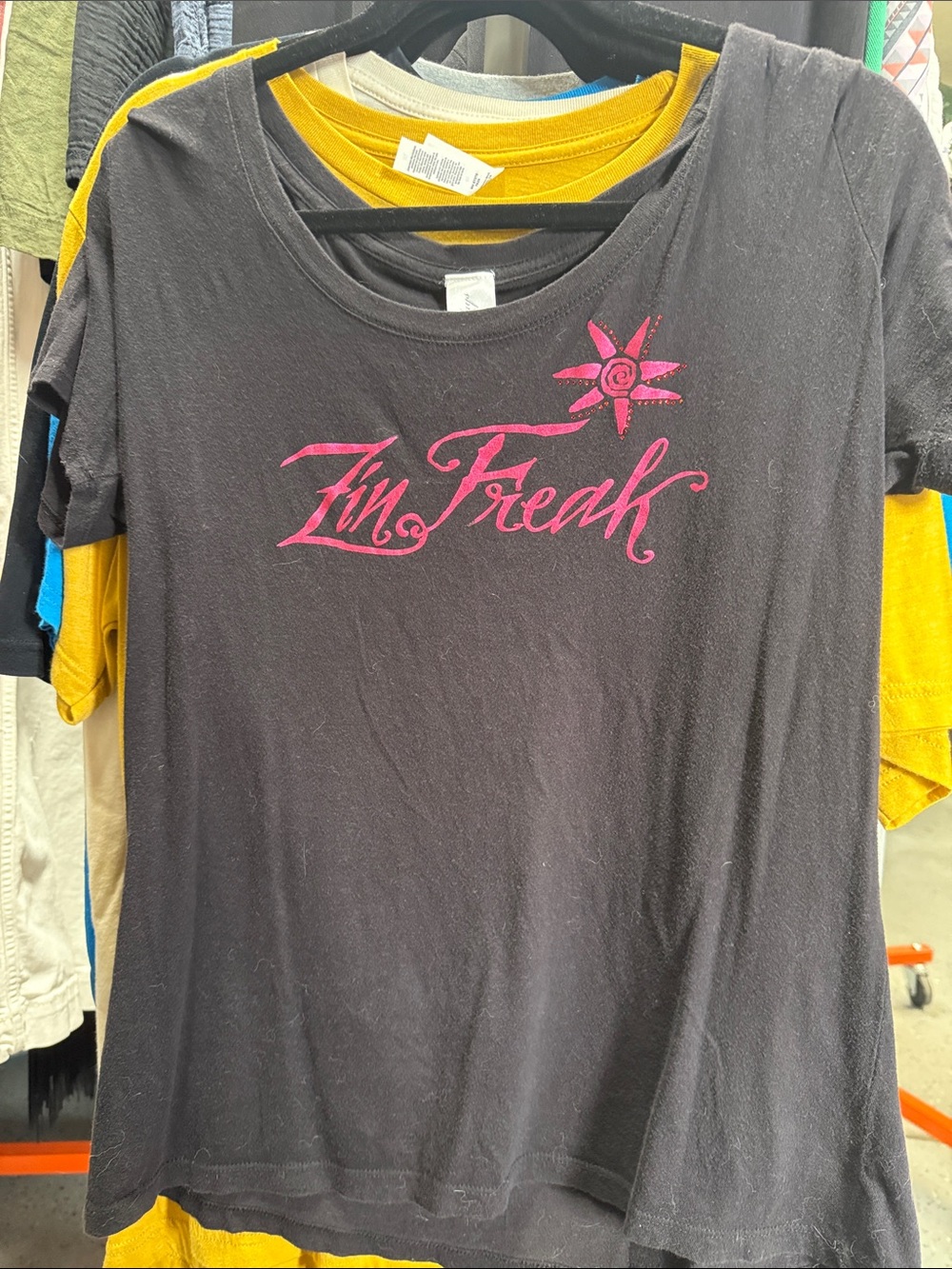 ZinFreak Black Tee with Red Logo